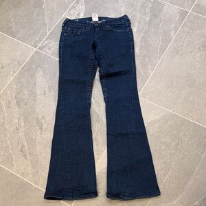 True Religion Women's Dark Indigo Flare Jeans